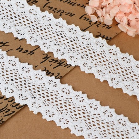 Knitted lace, 45 mm × 10 ± 1 m, white color-1