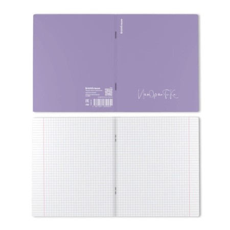 Subject notebook, 48 sheets, cage, computer science, Erichkrause "Pastel", plastic cover silk-screen cover, Blok Offset 100%, info block, mix-4