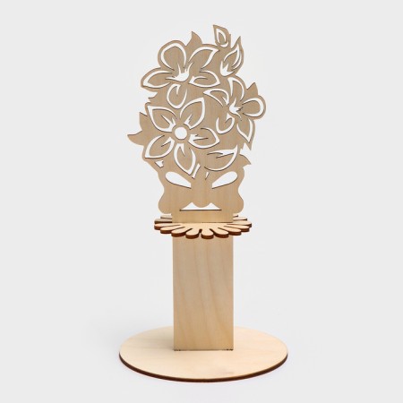 Wooden napkin "Bouquet with a bow", 25 × 13 × 13 cm-1