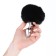 Anal traffic jam with a fluff of the oksa, silver sleeve 28 mm, tail 90 mm, black