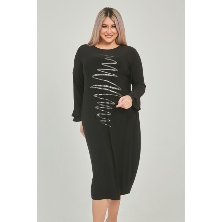 Female dress, size 60, black color-1