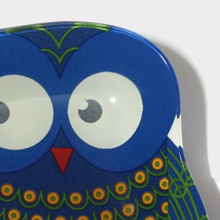 Glass Serving shares "thoughtful owls", 18 × 13.1 × 1.9 cm, blue color-4