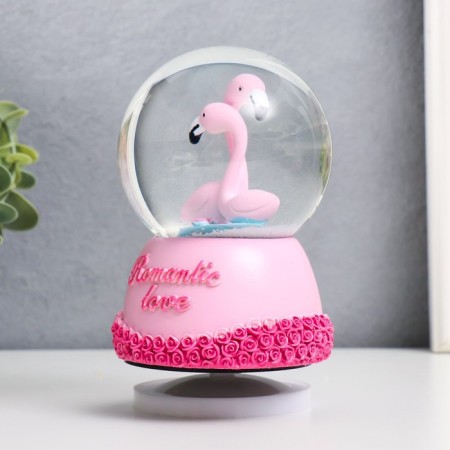 Souvenir Polystone Water Ball Music "Flamingo - Tenderness" MIX 12x8x8 cm-5