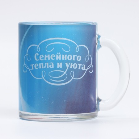 Glass mug "Happiness to the house", 300 ml-2