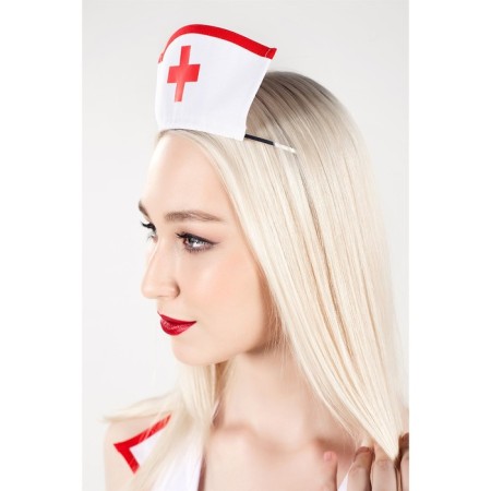 The upper part of the nurse, Pecado BDSM, corset, headdress, white-red, 44-3