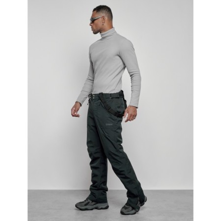 Semi-combinezone ski insulated male winter, size 56, dark green color-2