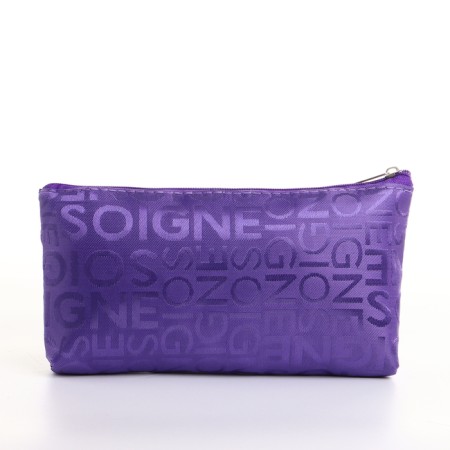 Cosmetic bag with zipper, purple color-1