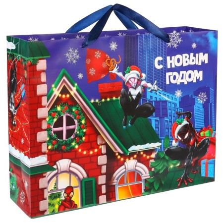 New Year. Gift package, 31x40x11 cm, packaging, spider-man-1