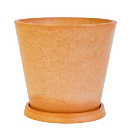 Pot for flowers and plants with a pallet, 3l new terracotta 18x18x20cm