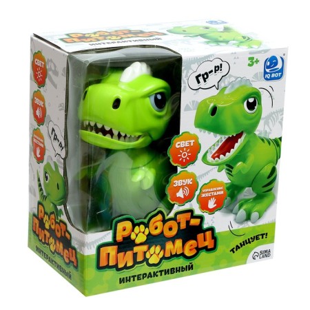 Robot Dinosaur "Peteum" IQ Bot, interactive: sensory, sound, light, batteries-6