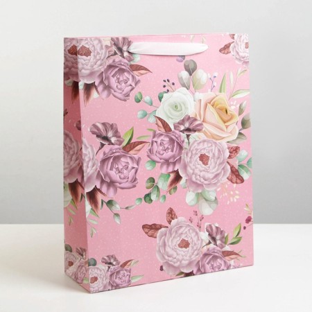 Gift package laminated, packaging, "flowers", l 31 x 40 x 11.5 cm-2