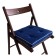 A pillow for a chair 38x38 cm, h 5 cm, cornflower color, velor, foam rubber, kant
