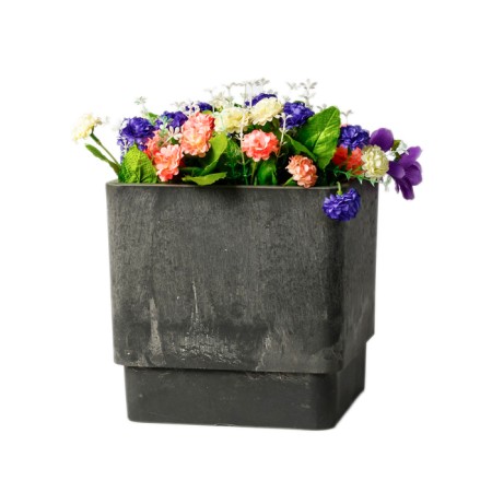 Kashpo for flowers and plants, charcoal 20x20x20cm, 6.5l-1