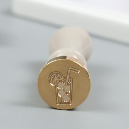 Printing for wax with a plastic handle "Lemonada" 2.5x2.5 cm-1