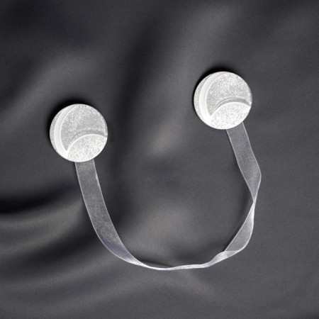 Picking for curtains "Month", D = 4 cm, silver/white color-1