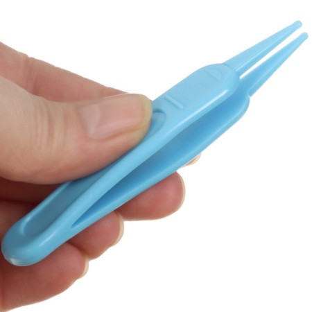 Child care set, 3 subjects: aspirator, ruff, tweezers, blue color-12
