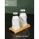 Ceramic set for spices on the bamboo stand Bellatenero “Spiral”, 3 objects: Solonka 90 ml, pistor 90 ml, stand, white color