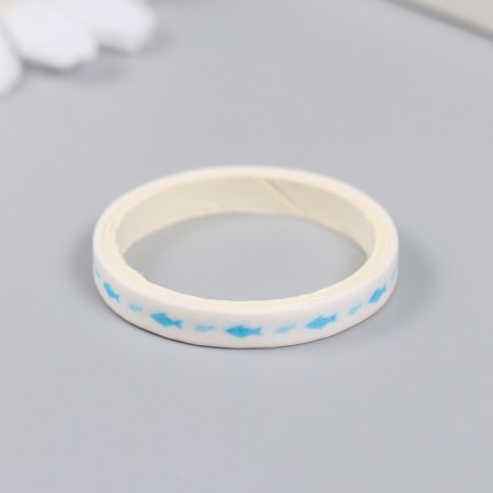 Adhesive tape Paper "Assorted drawings. Blue" set 10 pcs width 0.5 cm winding 2 m-2
