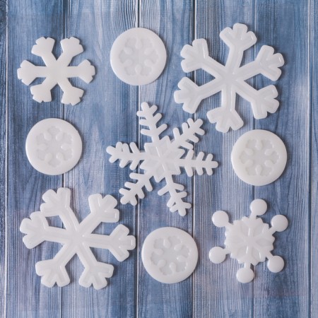 Glass Stick "White Snowflake" (set 9 pcs) 18.5x18.5 cm