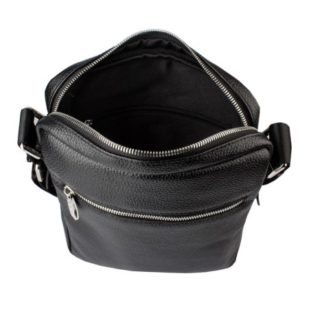 Male bag, lightning department, 2 outer pockets, adjustable belt, black color-2