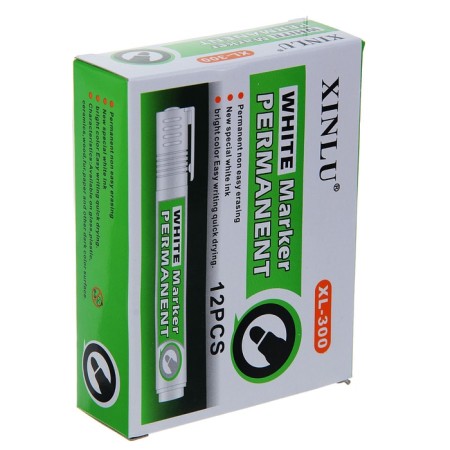 Permanent marker, round tip, 3 mm, white-2