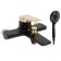 Bath mixer Zein Z3890, single -leaf, watering can 3 modes, hose, holder, black/Gold
