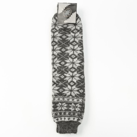 Women's woolen hetras "White snowflake", dark gray color-3