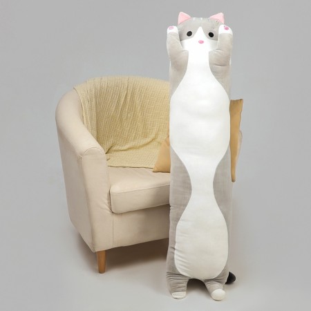 Skill of the soft toy "cat", 130 cm, color gray color-1