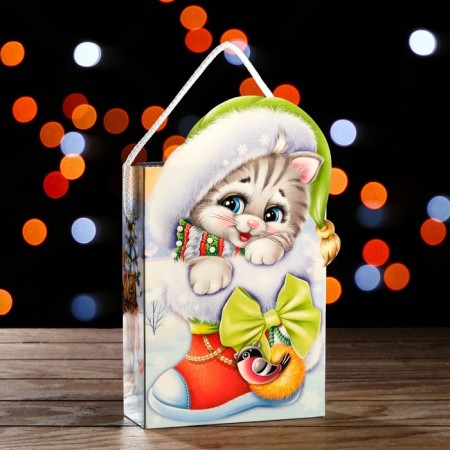Gift box "Kitten in a boot" 14 x 5.5 x 19 cm