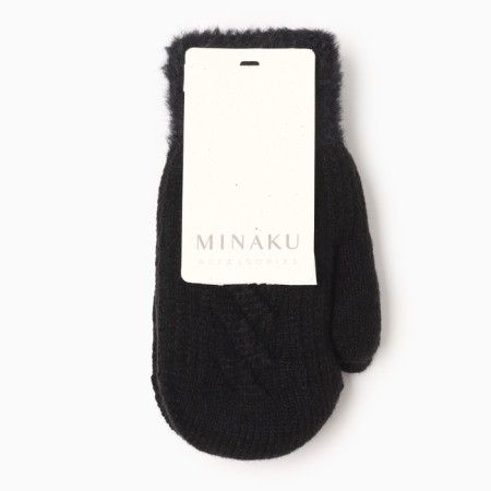 Baby mittens minku, black color, 18 cm-3