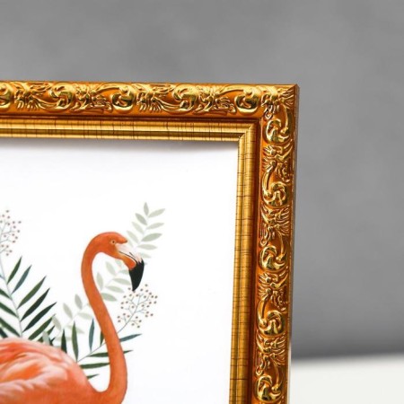 Photo frame plastic 15x20 cm "Valentine" Golden with a gold drawing 23x18 cm-2