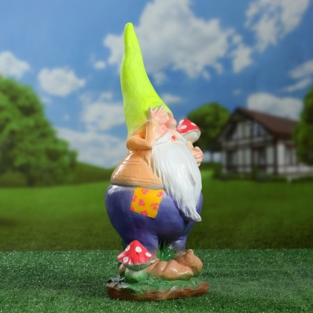 Garden figure "Dwarf with a mushroom" 44x16x16cm mix-3