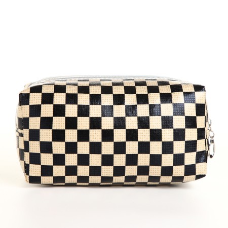 Cosmetic bag with lightning, black/beige color-1