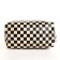 Cosmetic bag with lightning, black/beige color