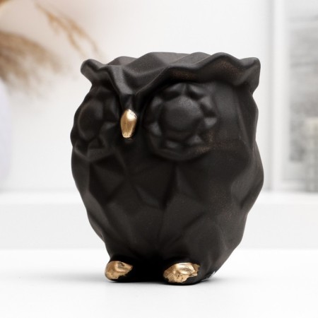 Pigger "Owl Origami" Black, 12x10x14cm-1