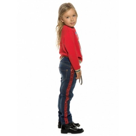 Pants for girls, height 110 cm, dark blue color-2