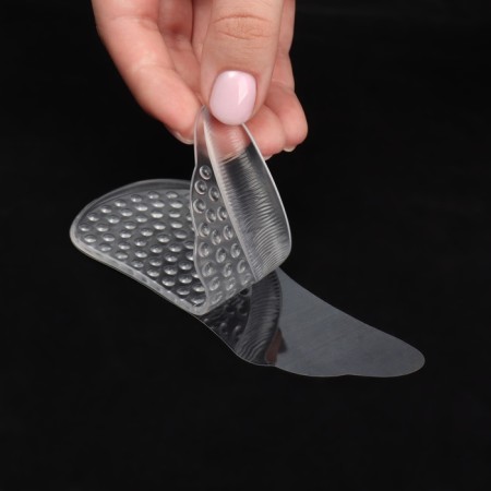 Half -slopes for shoes, with an adversary, massage, on a glue basis, silicone, 12 × 6 cm, pair, color transparent-3