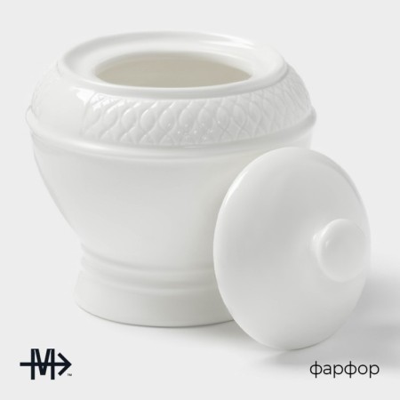 Serving set Magistro Argos, 2 items: milkman 300 ml, sugar tower 300 ml, white color-1