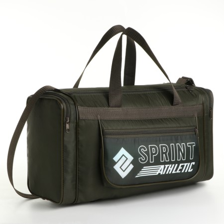Sports bag with lightning, 3 outer pockets, khaki color
