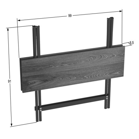 Folding table "lounge", 990 × 605 × 750 mm, color DPP gray / frame metal black matte-3