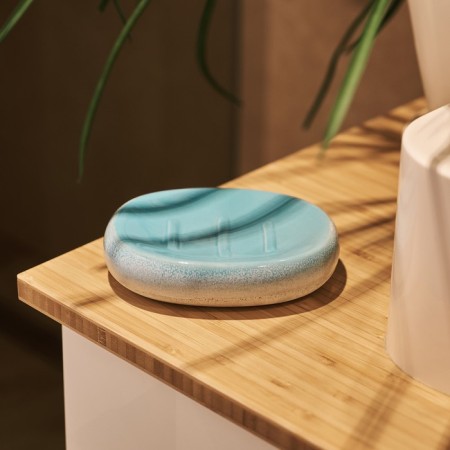 Soap dish, 10.5x13.5x3.5 cm, blue color-9