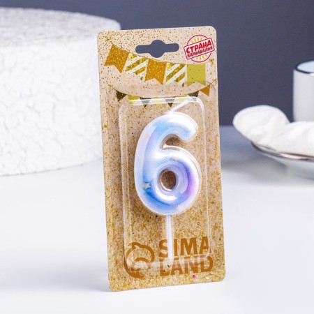 Candle in the cake on the spawning of "Starfall", the number 6, 5.5 cm-1