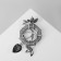 Brooch "Izd", gray color in black silver