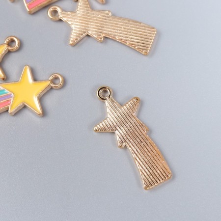 Decor for creativity metal, enamel "Rainbow comet" 2.7x1.3 cm-1
