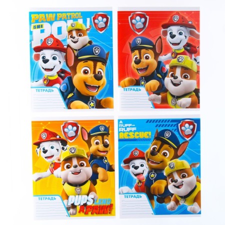 Notebook in a ruler 18 sheets, 4 types of mix, cover coated paper, puppy patrol-2