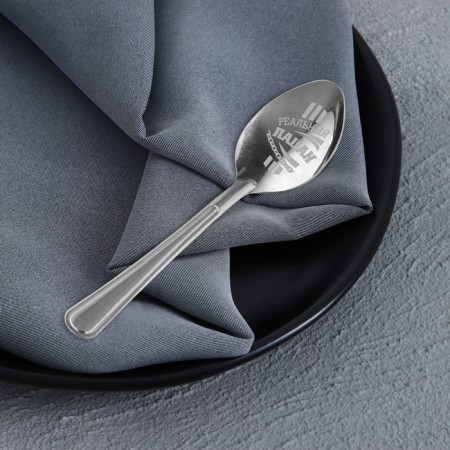 A teaspoon spoon with an engraving “Real kid”, on a gift card, 3 x 14 cm.-2