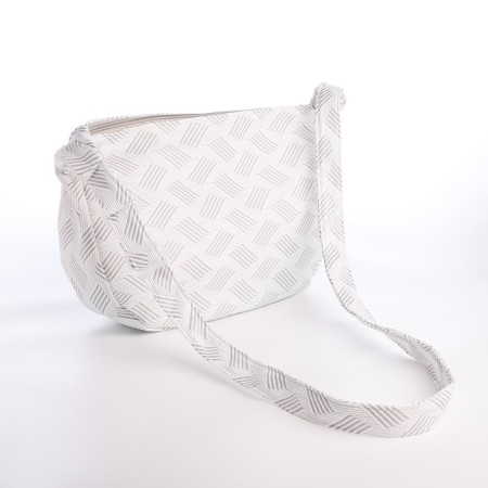 Youth bag with zipper, gray/white color-3