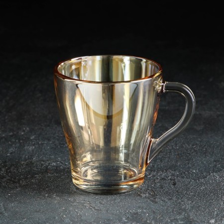 Glass mug "honey", 250 ml, golden color