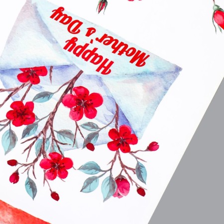 Stick plastic interior color "envelopes with flowers and hearts" 60x80 cm-2