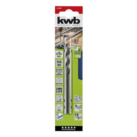 Metal drill KWB Hi-Nox, 9x125 mm, sharpening angle 130 °, steel HSS M2-1